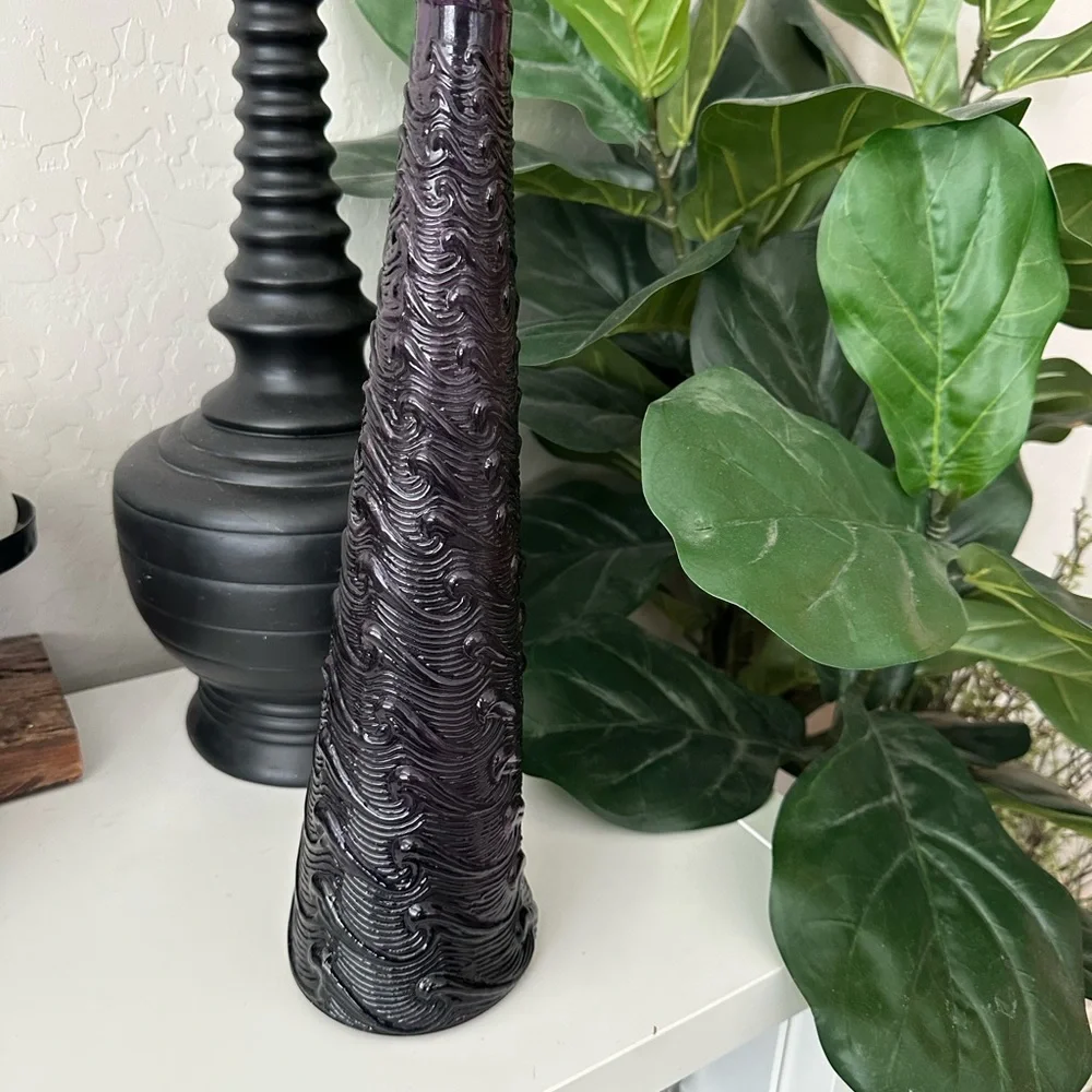 Empoli Purple Wave Genie Bottle Bass Glass Vase
